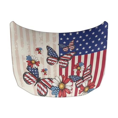 Image of American Retro Pastoral Style Car Hood Cover for Compact Sedans SUV Trucks, 59x39 Inches Stretchable Auto Hood Wraps Vehicles Banner Automotive Exterior Accessories