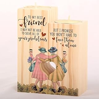 Wooden candlestick holders,Heart shaped natural wooden craft,Romantic birthday gifts for friend(To My friend)