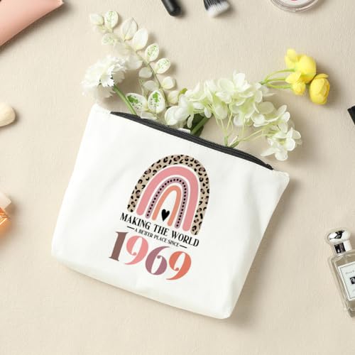 55th Birthday Gifts for Women-Making The World A Better Place Since 1969, 55 Years Old Makeup bag birthday decorations for Her, Friend, Mom, Sister, Wife, Aunt, Coworker Boss Thanksgiving Mother Day by NBIAN - Image 2