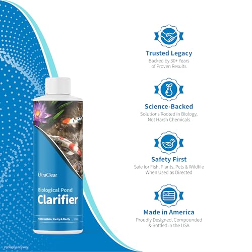 Image of Pond Clarifier for Outdoor Ponds - Treats up to 30,000 Gallons - Concentrated Live Beneficial Bacteria - Clears Cloudy Pond Water - Safe for Fish, Plants, Pets and People