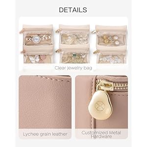 Vlando Travel Jewelry Organizer,Jewelry Travel Case with 6 Velvet Zipper Jewelry Bags Gift Ideas for Birthday Wedding Graduation-Khaki Vlando Travel Jewelry OrganizerJewelry Travel Case with 6 Velvet Zipper Jewelry Bags Gift Ideas for Birthday Wedding Graduation Khaki