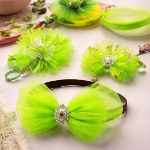 Image of Lime Green Tulle Fabric Ribbon 6 Inch by 25 Yards Rolls Fabric Spool Tulle for Gift Wrapping Wedding Decorations Craft Supplies DIY Tutu Skirt Baby Shower Birthday Party