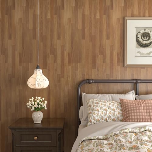 Decotalk Wood Contact Paper Peel and Stick 17.7"x200" Butcher Block Countertop Contact Paper Wooden Countertop Vinyl Wrap Wood Butcher Block Wooden Wallpaper Waterproof Shiplap Wallpaper Brown by Decotalk - Image 4