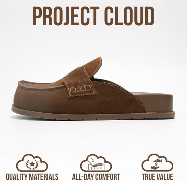 Project Cloud 100% Genuine Leather Womens Clogs - Plush & Soft Insole with Arch Support Non Slip Mules & Clogs for Women Footwear - Water Resistant Women Shoes (Foamy) - Image 3