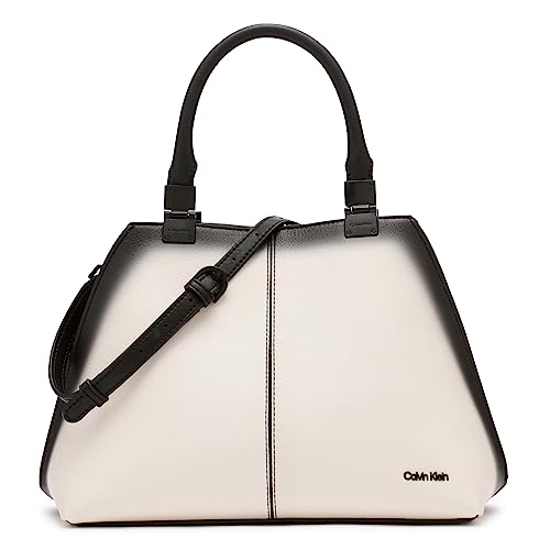 Image of Calvin Klein Women's Granite Geometric Satchel - 2 in 1, Vegan Leather, 2 Pockets