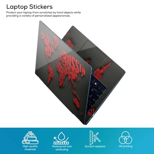 Image of Galaxsia World Map D15 Full Body Vinyl Laptop Skin /Sticker /Cover Upto 15.6 Inches Laptops Laminated-Removable-HD Quality Compatible for Hp-Dell-Sony-Lenovo-Asus etc.(15x10 Inches)