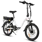 SAMEBIKE Bicicleta Plegable 20 Pulgadas Bicicleta electrica, Bicicletas electricas Plegables JG20 Bici electrica de Ciudad con batería extraíble