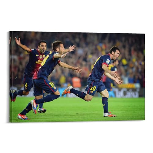メッシ イニエスタ シャビ 高級 キャンバス パネル ポスター A1 海外
