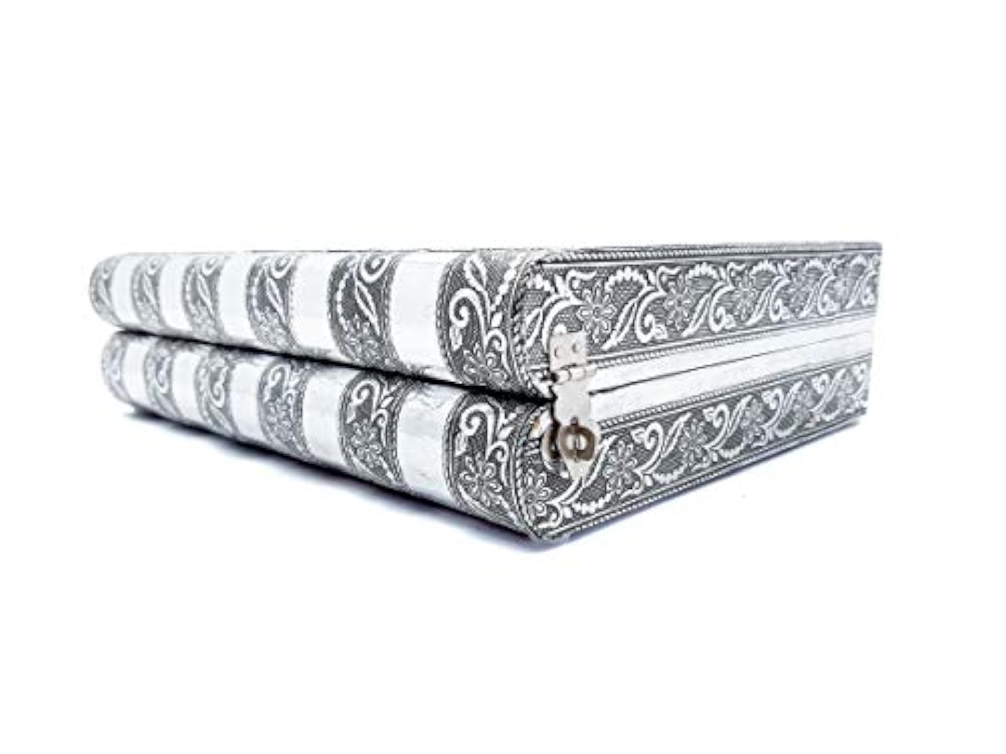 Handmade Wooden Jewellery Box, Makeup Box, Silver & Blue