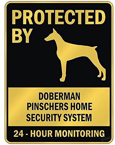 TopExpressions Señal de aparcamiento con el sistema de seguridad en el hogar protegido por Doberman Pinschers