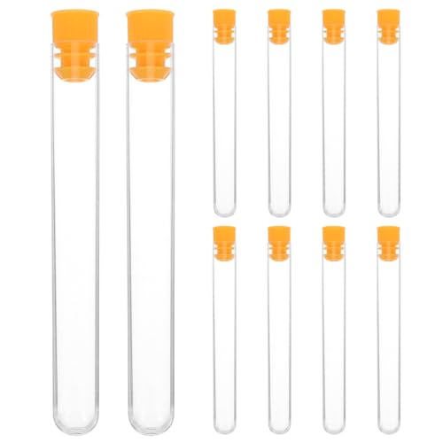 Image of 10Pcs Transparent Needle Storage Tubes Organizer for Sewing Cross Stitch Beads and Small Parts Portable Needle Holder with Colored Caps 4.33In