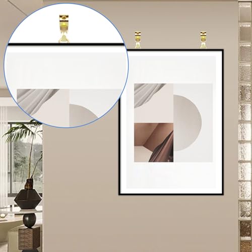 Image of 303 Pcs Picture Hanging Kit,Picture Hangers,Picture Hanging Wire Wall Hanging Kit,Frame Hangers,Frame Hooks,Picture Hooks Accessories with Hanging Nails,Hanging Wires(Gold)