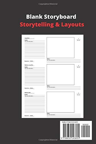 Storyboard Notebook for Storytelling & Layouts: Blank Storyboard 6"x 9" Notebook with black grunge cover - Image 2