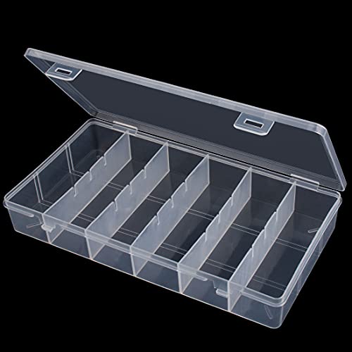 Bagteck Clear Visible Plastic Storage Box Cosmetic Tools Storage Box Makeup Tools Fishing Tackle Accessory Box Organizer Jewelry Screws Hardware Accessories Organizer Box (2Pack) #TOP3