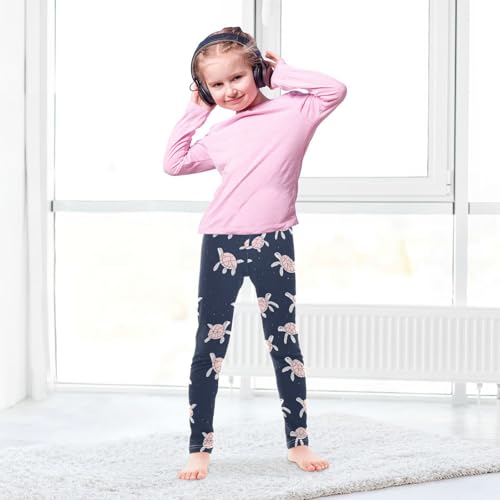 Sea Turtles Girls' Leggings Toddler Doodles Stars Kids Yoga Pants Dance Active Tights 4T4