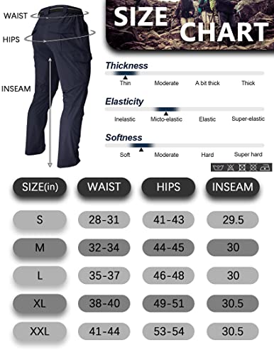 Men's Cargo Work Hiking Pants Lightweight Water Resistant Quick Dry Fishing Travel Camping Outdoor Breathable Multi Pockets Navy M #TOP5