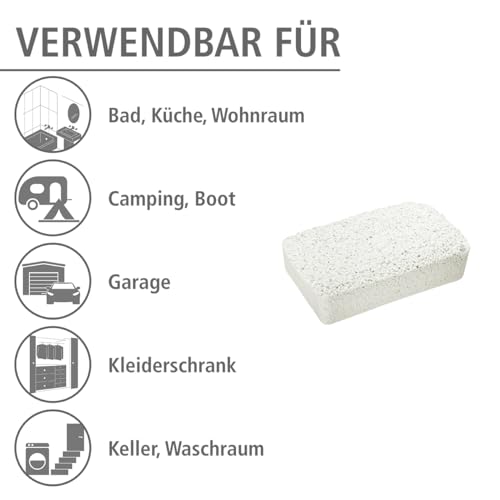 WENKO Nachfüllpack für Feuchtigkeitskiller 1kg, Granulatblock für Raumentfeuchter, fasst bis zu 1,4 l Feuchtigkeit, laborgeprüft, reduziert Schimmel & Gerüche, Weiß