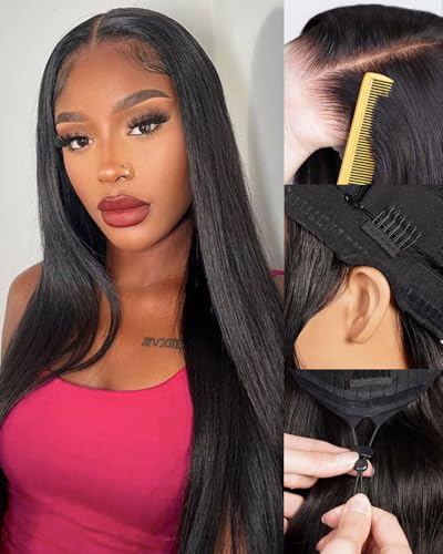 Image of Arabella 6x5 Natural Straight Glueless Human Hair Drawstring Wig 24 Inch