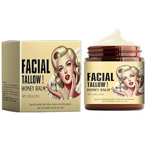 Whipped Beef Tallow and Honey Balm for Skin, Grass Fed Grass Finished Face Cream, Moisturizer, Body lotion and Lip Balm