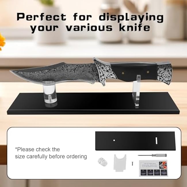 Acrylic Pocket Knife Display Stand for Securing Single Knife Rack, Clear Collector Knife Display Box for Home Decor Kitchen