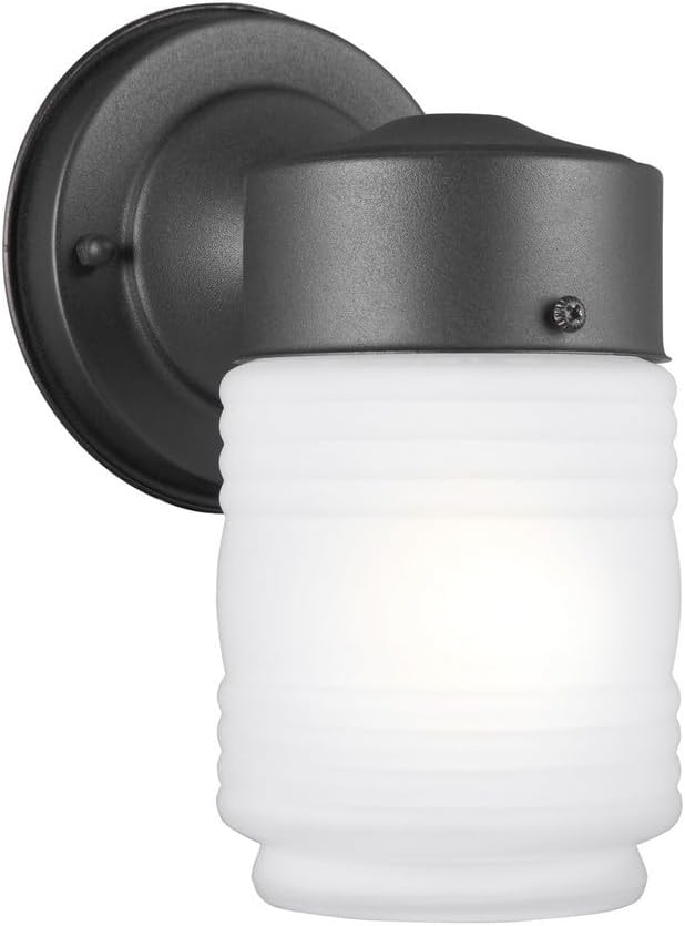 Sea Gull Lighting 8550001-12 Outdoor-Wall One-Light Outdoor Wall Lantern, Black