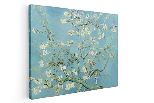 BKstuff Quadro stampa su tela canvas Quadro opere di Vincent Van Gogh Paesaggio da appendere Arredamento Soggiorno (50x60cm, Il Mandorlo in fiore, Vincent Van Gogh)