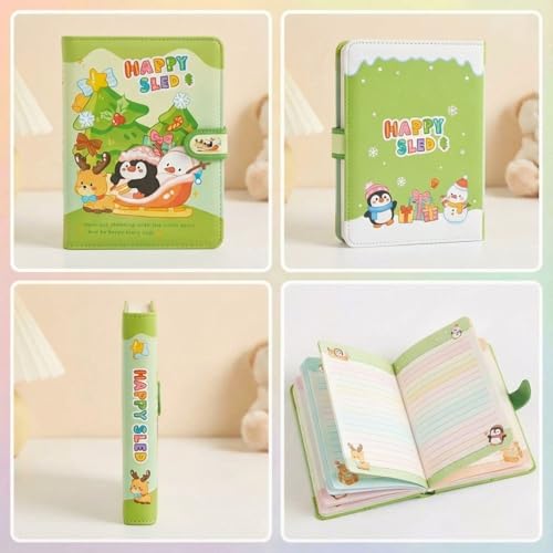 Image of FunBlast Diary for Girls - Christmas Kawaii Diary for Kids, Journal Diaries for Girls, Notepad for Students Stationary Items, Birthday Gifts (98 Sheets) (Green)