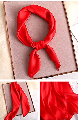 Vintage Scarf Satin Silk Ascot for Women Girls2