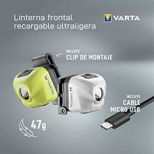 Frontal Varta Outdoor Sports H30R linterna recargable blanca para senderismo y correr 5