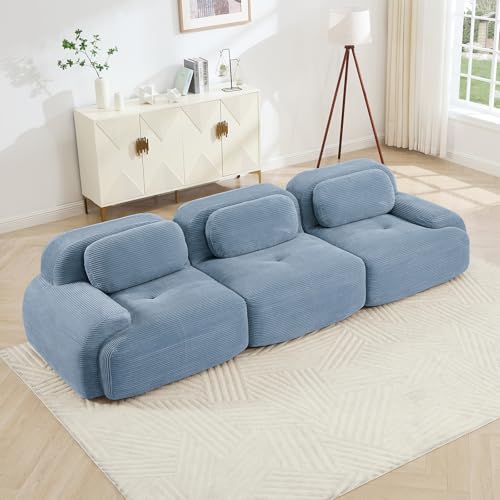 Image of Corduroy Modular Sectional Sofa, Oversized Cloud Couches for Living Room