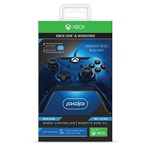 PDP Deluxe Wired Controller for Xbox One, S, Xbox One X and Windows - Blue, 048-129 - Xbox One