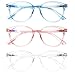 SIGVAN Progressive Multifocus Reading Glasses Blue Light Blocking Women Men Computer Eyeglasses Spring Hinge Readers (3 Mix-2, 1.50)
