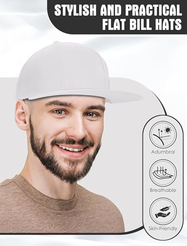 Image of 10 Pack Blank Snapback Hats for Men Flat Brim Hats Baseball Caps Bulk