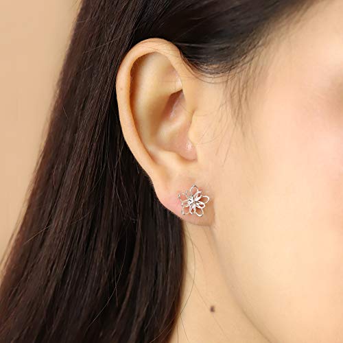 Boma Jewelry Sterling Silver Wire Flower Stud Earrings2