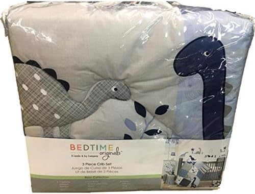 Bedtime Originals Roar Dinosaur 3 Piece Crib Bedding Set, Blue/Gray, ‎44x1x35 Inch