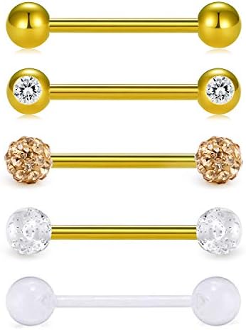 FECTAS Tongpiercing Tepelstaafjes 14G 12/14/16/18mm Barbell