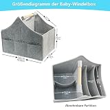AEESRRU Baby Windel Caddy Organizer Korb tragbar Storage Bin groß Kindergarten Tasche mit Wechselbaren Fächer für für Wickelkommode, Beißring, Windel, Best Baby Geschenk Korb (Hellgrau 2)