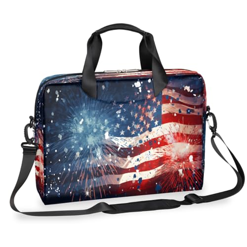 Maletín para portátil 15.6-16 pulgadas con bandera USA y correa miniatura 1