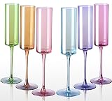 comfit Champagne flutes -Square champagne flutes with multi color Modern Colored Champagne Glasses S