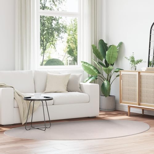 Brokky 4103681 Rug HUARTE Short Pile Soft and Washable Sand 160x230 cm Wooden Standing Side Cabinet Unit for Living Room Kitchen Hallway