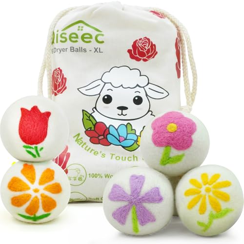 Wool Dryer Balls 6-Pack XL Natural Fabric Softener