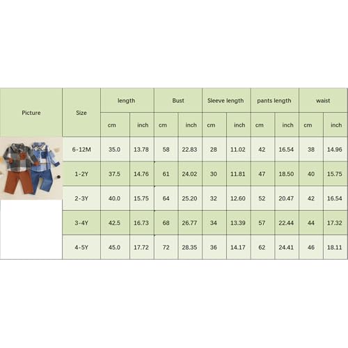 PanLidapan Kids Baby Boy Fall Outfits Tracksuit Plaid Button Down Sweatshirts Jumpers Tops Pants Trousers Jogger Toddler 2Pcs Clothes Set (Blue, 2-3 Years) - Image 6