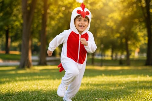Image of Raj Costume Animal Fancy Dress Costume for Boys & Girls | Hooded Full Body Wildlife Zoo Animal Jumpsuit | Soft Costume for School Function, Fancy Dress, Halloween, Birthday, Cosplay & Role Play