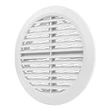 Repa Market Grille d'aération ronde de 100 mm à 150 mm - Blanc - Avec moustiquaire - Grille d'aération réglable en plastique - Pour cuisine, garage, tuyau de ventilation - Grille de protection contre