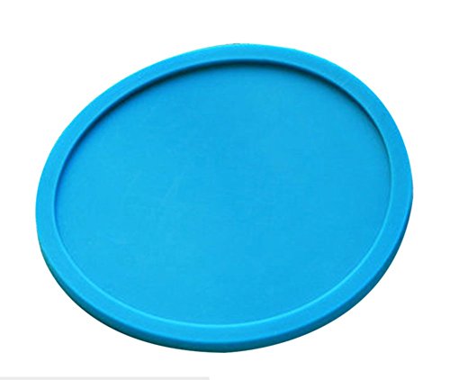 Da.Wa Sous-verre rond épais en silicone étanche, Silicone, bleu, Taille unique
