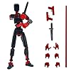 41f5t7fzkgl - (Assembly Completed) 3D Printed 5.54-inch Multi-Jointed Action Figures Dummy13, Full Body Mechanical Movable Toy, Multiple Accessories, Desk Decoration, Creative Gifts (Black)