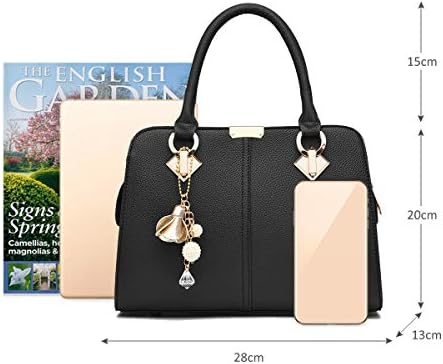 NICOLE&DORIS Women Handbags Designer Top Handle Shoulder Bags Tote Crossbody Bag for Ladies PU Leather Bag Crystal Metal Tassels