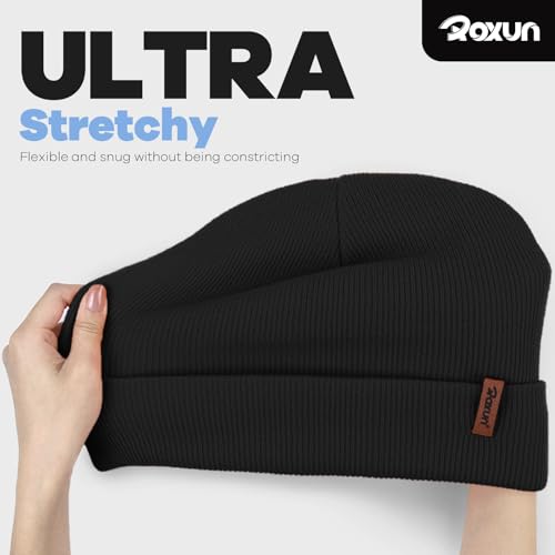 Image of ROXUN Beanie for Men /Women Winter Hat Soft Warm Unisex Skull Stocking Cap | cuffed beanie,stretch-knit fit ,suits daily wear,hiking, skiing cycling