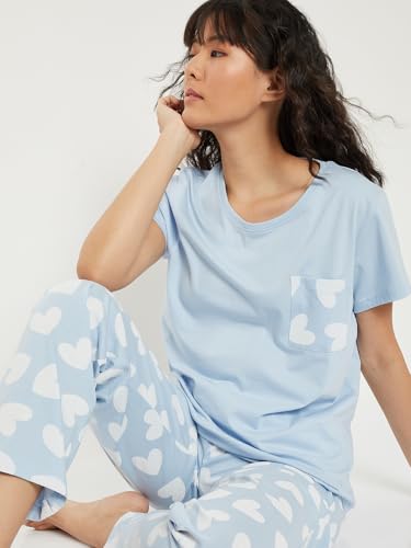 Image of Max Women's Printed Round Neck Half Sleeve Cotton Pyjama Set