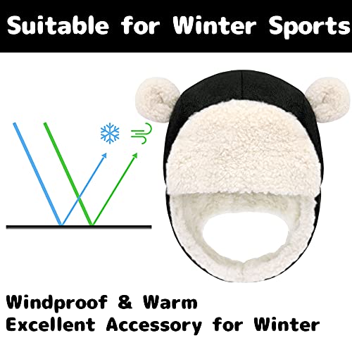 Olreco Baby Hats 0-6 Months Infant Winter Hat Boy Baby Boy Hats Baby Winter Hat With Ear Flaps Infant Hat Baby Beanie Bear Hat Black #TOP2